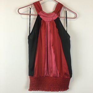 XOXO Sleeveless Black Red Pink Silky Feel Blouse Size M